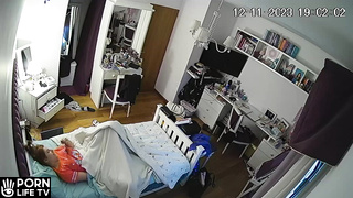 Russian teenager masturbates in her pajamas