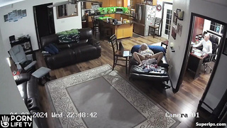 American granny masturbating in the living room