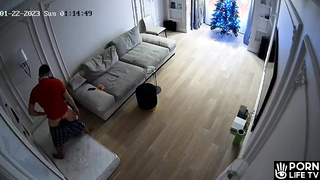 French couple fucks on the floor