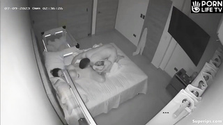 Latin first parents fuck in their bed