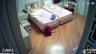 Young Polish teen masturbates in a video call in the bedroom