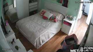 Naked french girl watching porn in her room