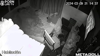 Greek married coiple having sex wildly in their bed hidden IP camera