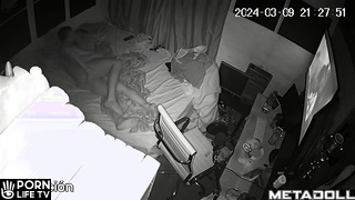 Greek married coiple having sex wildly in their bed hidden IP camera