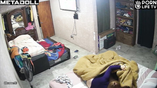 Real mature couple fuck in their bed hidden camera