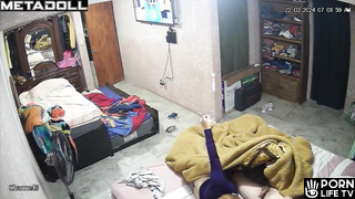 Real mature couple fuck in their bed hidden camera