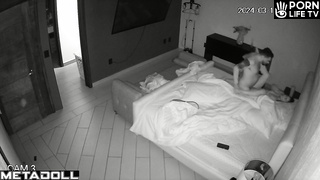 Sweet Ukrainian brunette mother sex in the bedroom hidden cam