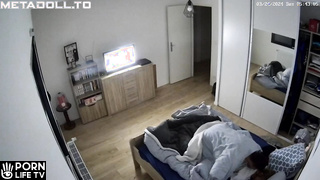 Beautiful Portuguese dirty couple fuck before going to sleep recording