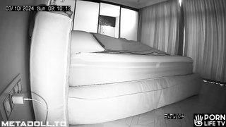 Amazing married couple having sex wildly in their bed live stream