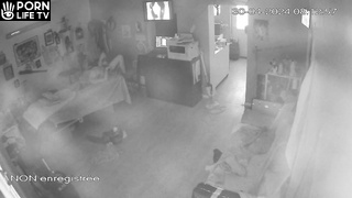 French parents fuck in their messy room spy cam