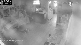 French parents fuck in their messy room spy cam