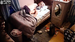 Canadian blonde girl masturbates on her bed