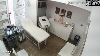 Single Norwegian blonde wife deep depilation in wax salon