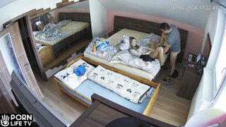 Amazing amateur Norwegian couple fuck in their bedroom spy cam record