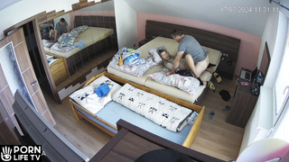 Amazing amateur Norwegian couple fuck in their bedroom spy cam record