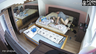 Amazing amateur Norwegian couple fuck in their bedroom spy cam record