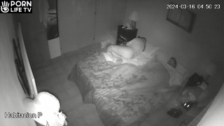 New couple having sex until they fall asleep spy cam