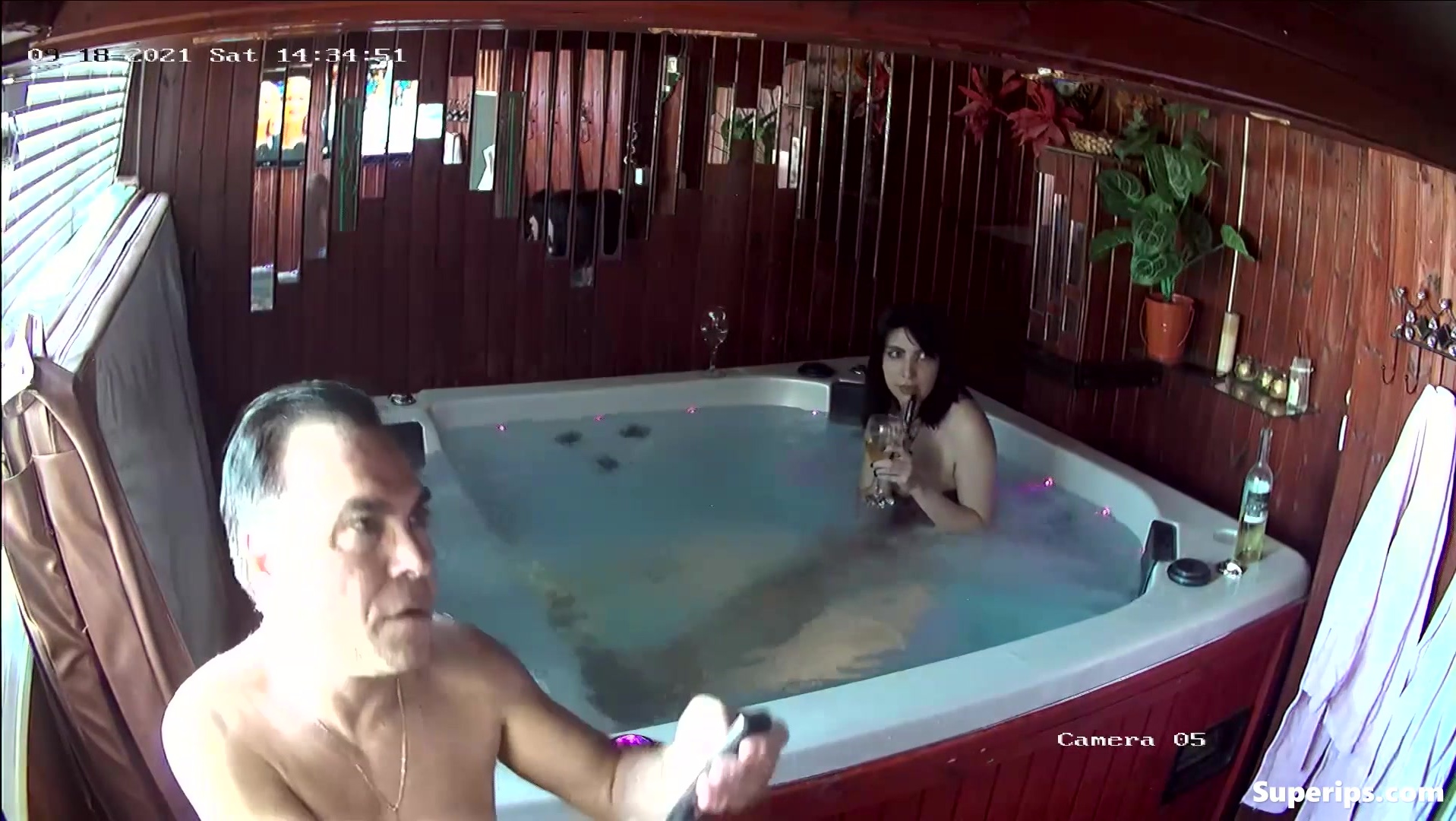﻿Old man fucks a young girl in the Jacuzzi