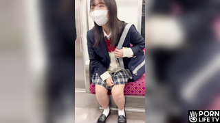 JK盗撮日記127　久しぶりの登場！！白チェック清楚系の激カワ痴女ロリJKを電車内で盗撮【※完全主観31分超撮影】