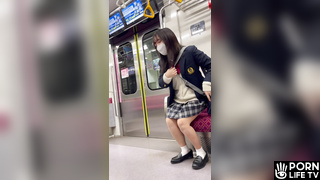 JK盗撮日記127　久しぶりの登場！！白チェック清楚系の激カワ痴女ロリJKを電車内で盗撮【※完全主観31分超撮影】